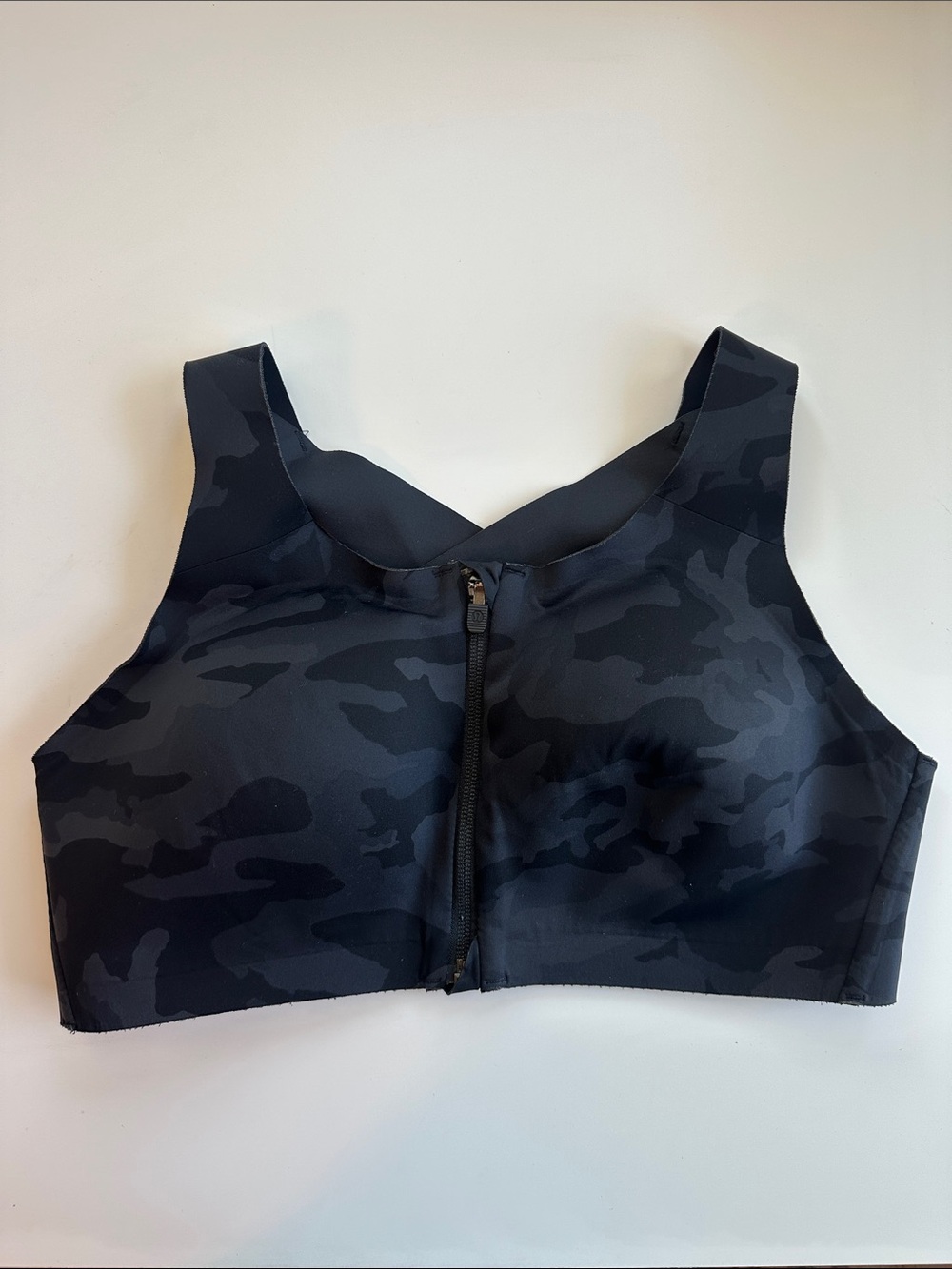 Lululemon Enlite Front-Zip Black Camo Sports Bra